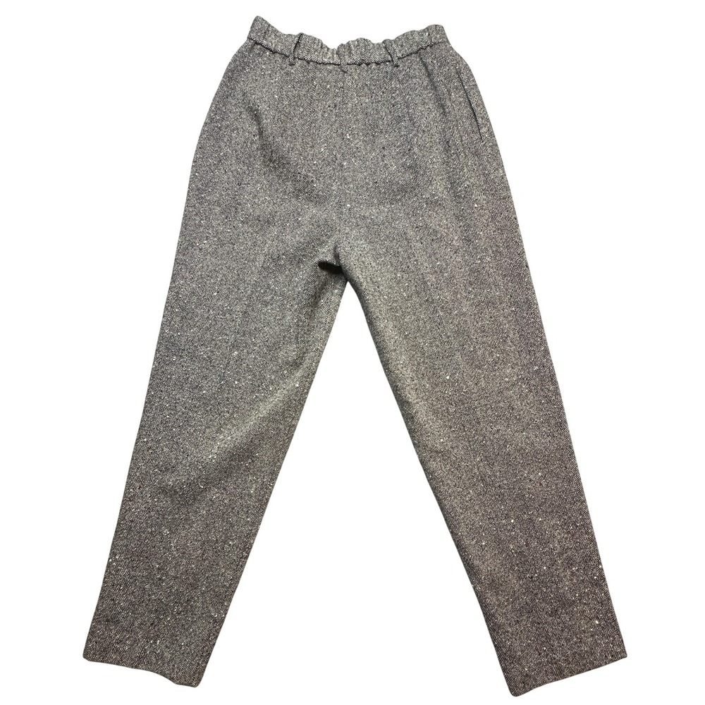 Vintage Eagle River Traders Pants Womens 12 Gray Tweed Pleated Tapered Lined USA